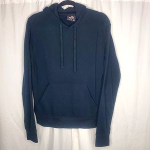 J America Blue Fleece Hoodie Pullover with Kangaroo Pocket Size Small